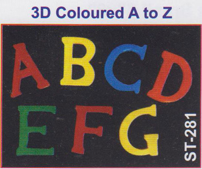 Manufacturers Exporters and Wholesale Suppliers of 3D Coloured A to Z New Delhi Delhi